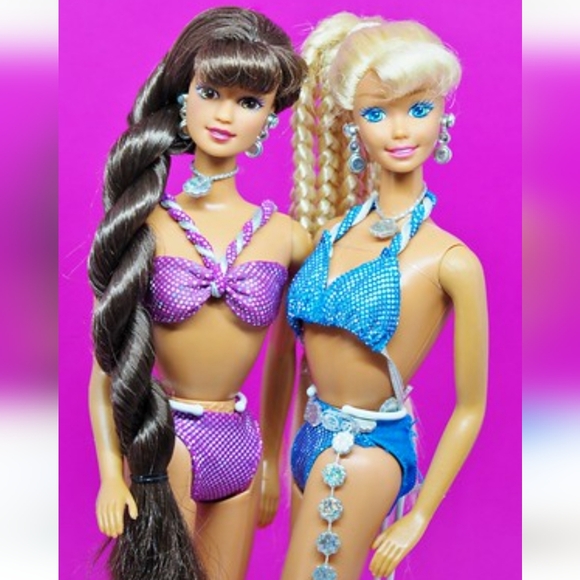 1995 Sparkle Beach Teresa 90s Purple Swimsuit Barbie Doll - Picture 2 of 10
